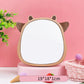 Women Animal Wooden Mirror Desktop Portable HD Thin Light Travel Out Household Essentials Single-sided Makeup Mirror Foldable