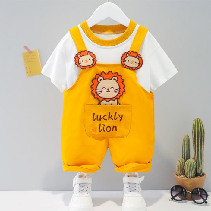 Baby Children's Suit Summer Short-sleeved Children's Clothing Cute Overalls Cartoon Pattern For Boys and Girls