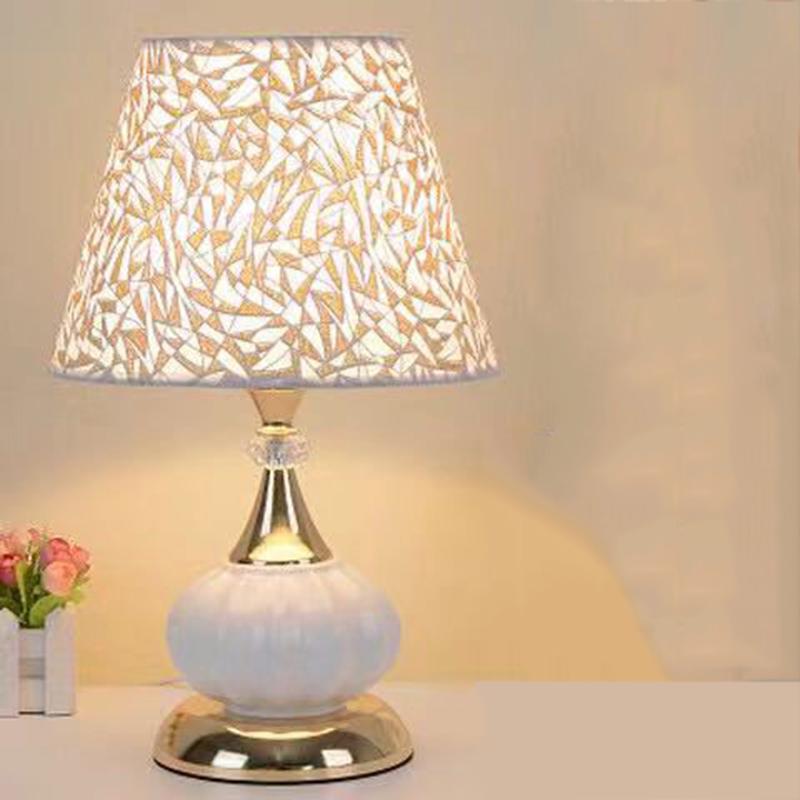 LED Table Lamps Bedroom Crystal Fabric Bedside Lamp Table Lanterns Home Decoration Indoor Lighting