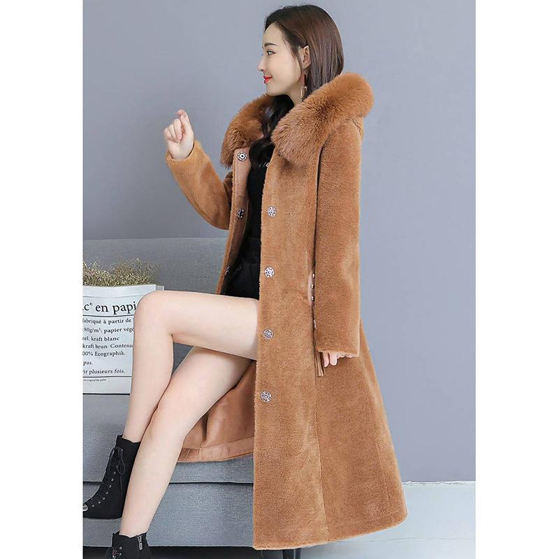 Wool Coat Winter Cold warm Long sleeve Fur jacket Luxurious Large size Fur coat Winter Woman's