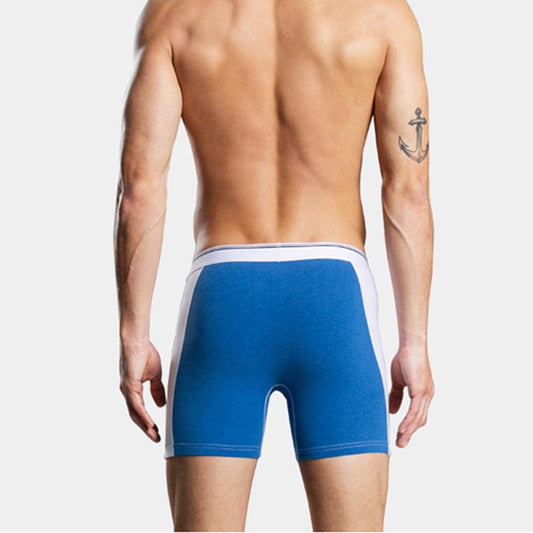 4 pcs New Long style Men Boxers Long Edition Underwear Shorts Cotton Breathable Underwear