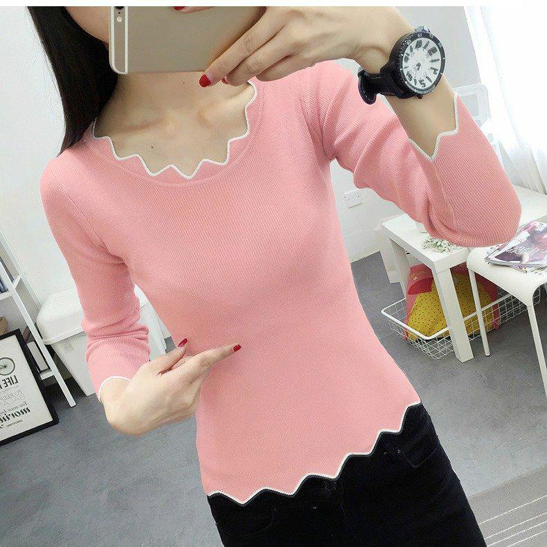 Knitting Sweater Women's Spring and Autumn Bottoming Shirt Wild Long Sleeve High Collar Sweater