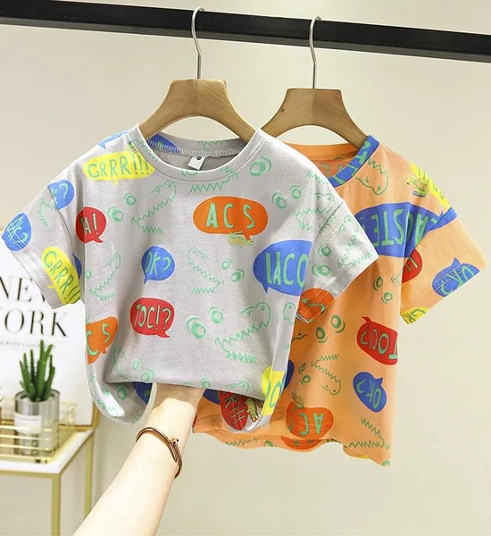 Children's Clothing Boys Short -sleeved T -shirts Summer Bottom Shirt Children's Half -sleeved Male Baby Girl Shirt