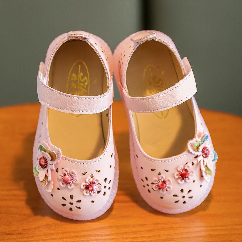 Spring and Autumn Girls' Leather Shoes Hollow Student Net Red Princess Shoes Baby Children's Dance Shoes Children's Single Shoes