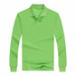 Solid Color Polo Shirt Lapel Long Sleeve T-shirt Pure Cotton Long Sleeve Can DIY Pattern