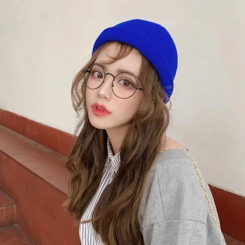 Fashion Hip Hop Beanie Knitted Hat Men Skullcap Women Winter Autumn Warm Brimless Baggy Melon Cap Cuff Docker Fisherman Beanies Hats Solid Color