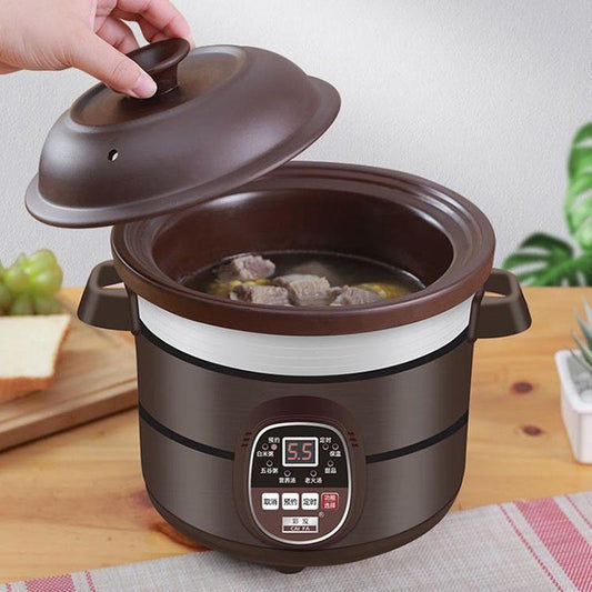 Purple Casserole Electric Cooker Ceramic Automatic Stew Pot Soup Pot Automatic Porridge Pot Dormitory Pot Student Pot