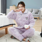 Pajamas Women's Winter Three-layer Thickened Flannel Cute Can Be Worn Outside with Large-size Warm Quilted Home Clothes Soft and Warm