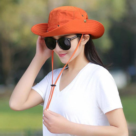 Outdoor Fisherman Hat Female Summer Sun Hat Korean Version of The Summer Folding Hat Youth Mountaineering Big-brimmed Sun Hat Men