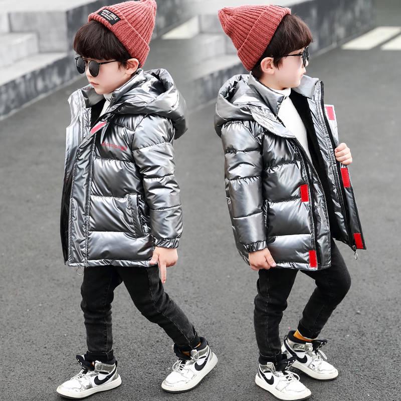 Boy Down Jacket Warm Child Down Parkas Coat Fur Kid Thickening Outerwear for Cold Winter