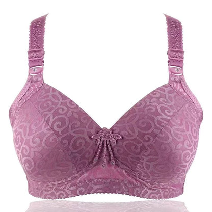 Obesity Plus Size Cup Bra Middle-aged and Elderly Mothers No Steel Ring Thin No Traces Gather Comfortable Women's Underwear