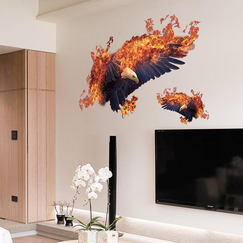 Flame Eagle personality bedroom living room porch office restaurant decorative wall stickers custom