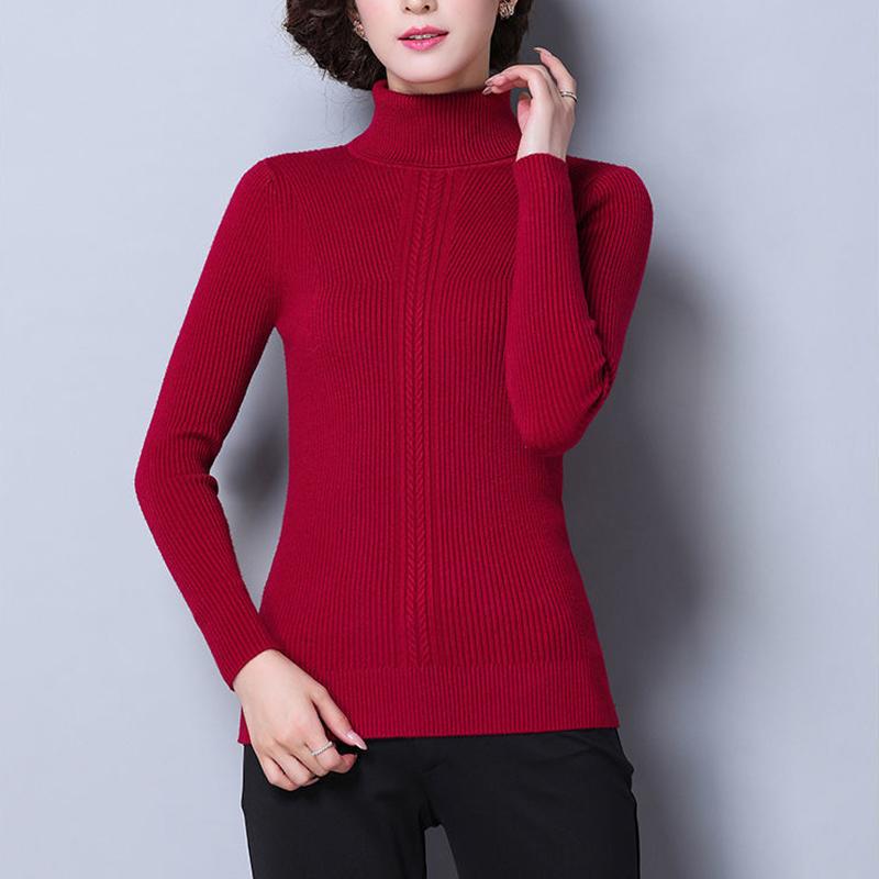 Women's Wool Sweater Winter High Neck Thick Knit Sweater Short Wild Sweater Pullover Slim Bottoming Shirt Plus Size