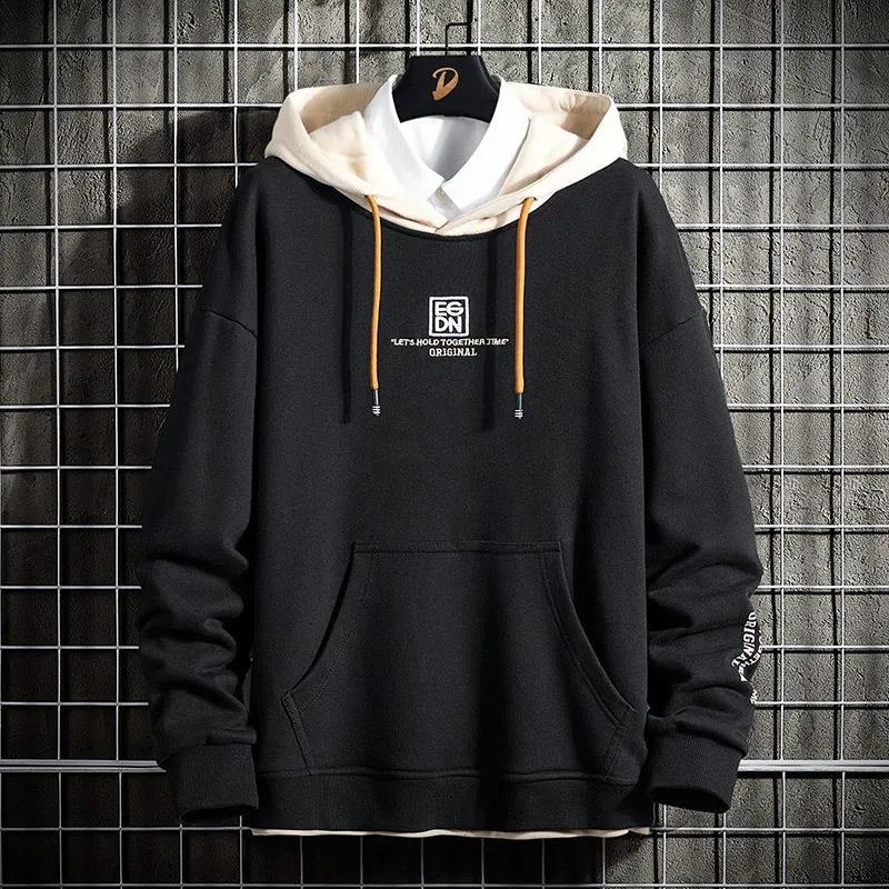 Hooded Sweater Men's Spring and Autumn Ins Men's Top Loose Hooded Pullover Sweater