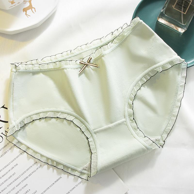 4Pcs/Set Cotton Bowknot Panties Women's Mid-waist Hip-lifting Underpants Girls Seamless Large Size Briefs