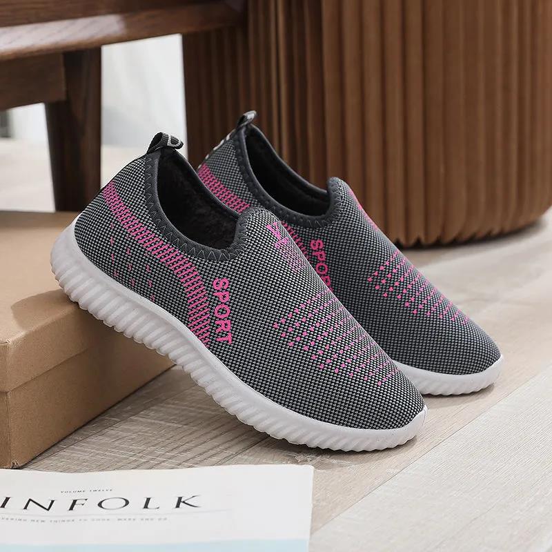 Women's Winter Middle-aged and Elderly Cotton Shoes Warm Plus Velvet Thick Anti-ski Boots