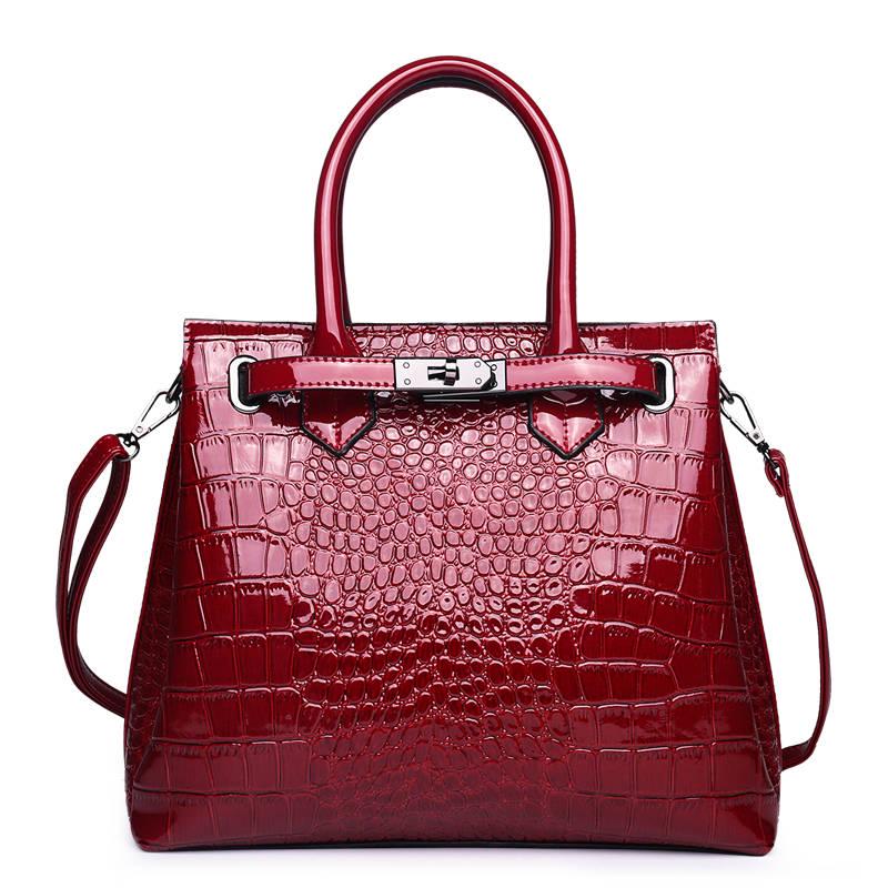 Crocodile Pattern Handbag Female Temperament Versatile Large-capacity Shoulder Bag European and American Fashion Trend Commuter Handbags