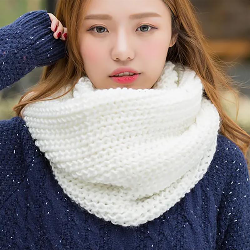 Korean Version of Thick Women's Scarfs Pullover Warm Scarf Women Autumn and Winter Woolen Winter