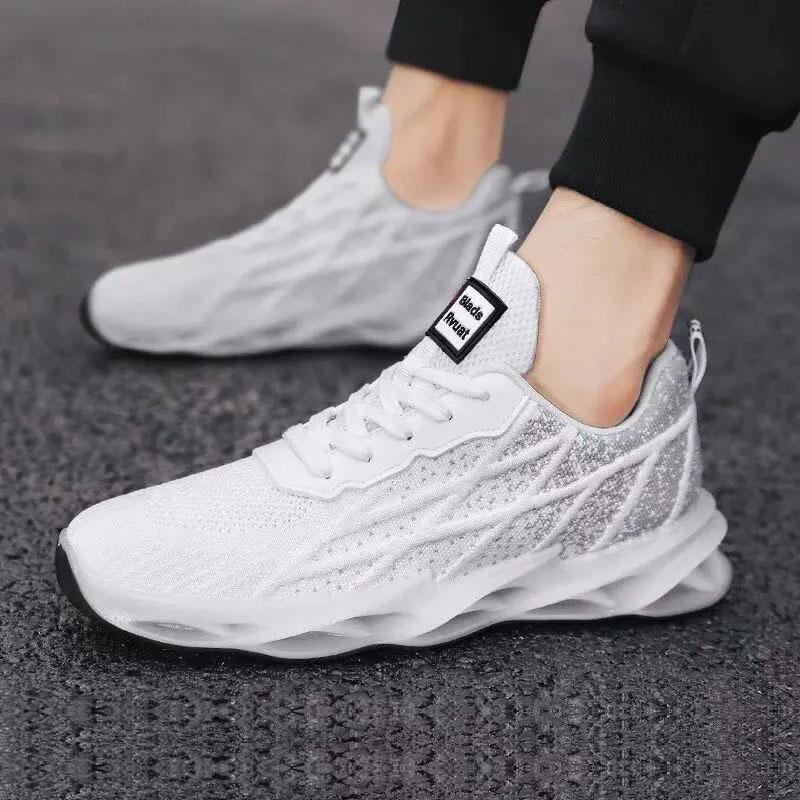 Men's Shock-absorbing Sneakers Spring and Summer Blade Soft Sole Comfortable Casual Shoes Running Shoes Mesh Breathable Sports Shoes