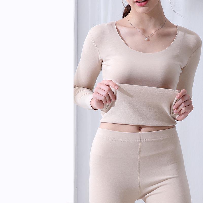 Warm thermal underwear women winter slim closed thick thermal underwear set long sleeve