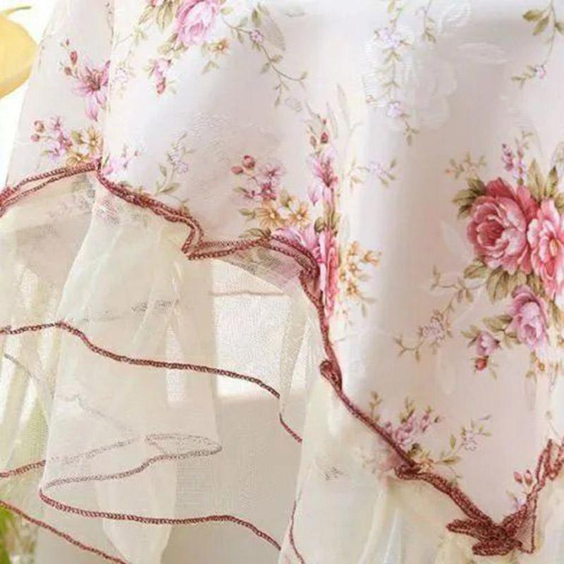 Simple and Modern Style Household Lace Tablecloth Floral Pattern Coffee Table Cloth Dustproof Cloth Multifunctional Cover Cloth