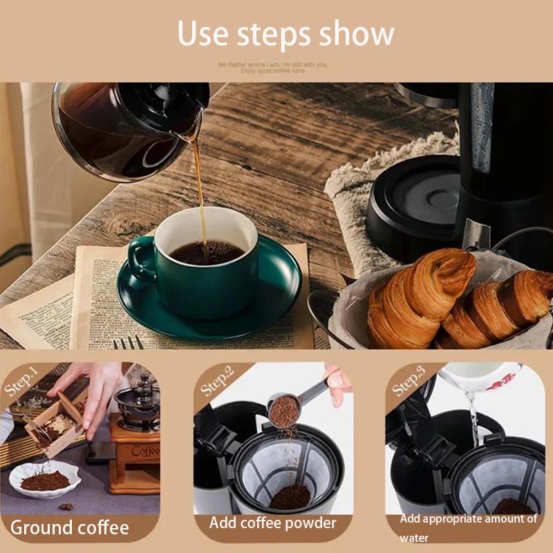 Drip Coffee Machine Filter 600W Kitchen Appliances Dripping Coffee Maker Boiled Tea Powder Milk Keep Warm 6 Cup for Gift Sonifer