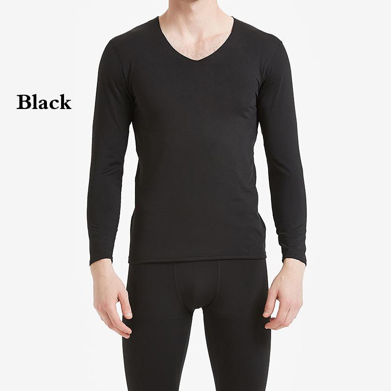 Men Winter Thermal Underwear V-neck Male  Autumn Clothes Tight Suit Thicken Windproof Comfortable Soft Lining Long Sleeve High Elasticity Slim