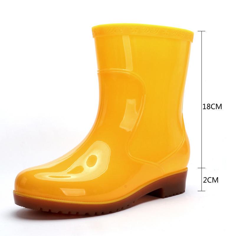 Rain Boots Female Adult Working High Tube Long Tube Fashion Rain Boots Non-slip Waterproof Rubber Boots High-top Thick-soled Water Boots