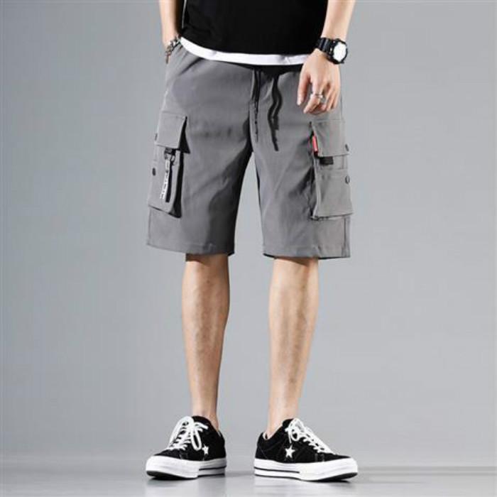 Work Clothes Shorts Men's Tide Brand Wild Quick-drying Loose Sports Ice Silk Hip Hop Multi-pocket Five-point Casual Beach Pants