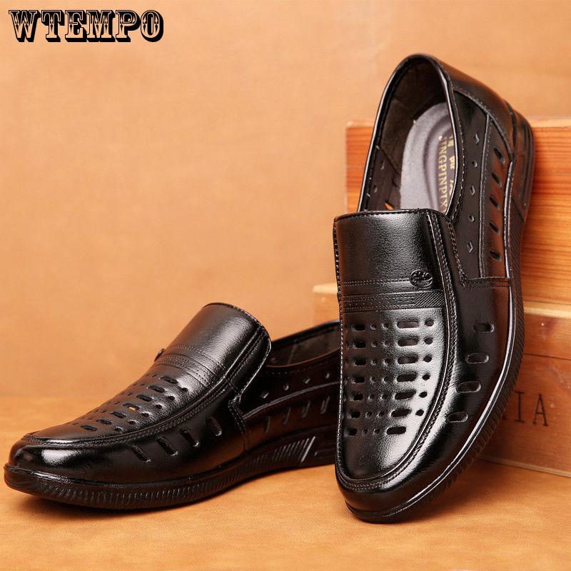 Summer Comfortable Men Casual Shoes Loafers Men Shoes Quality Split Leather Shoes Men Sandals