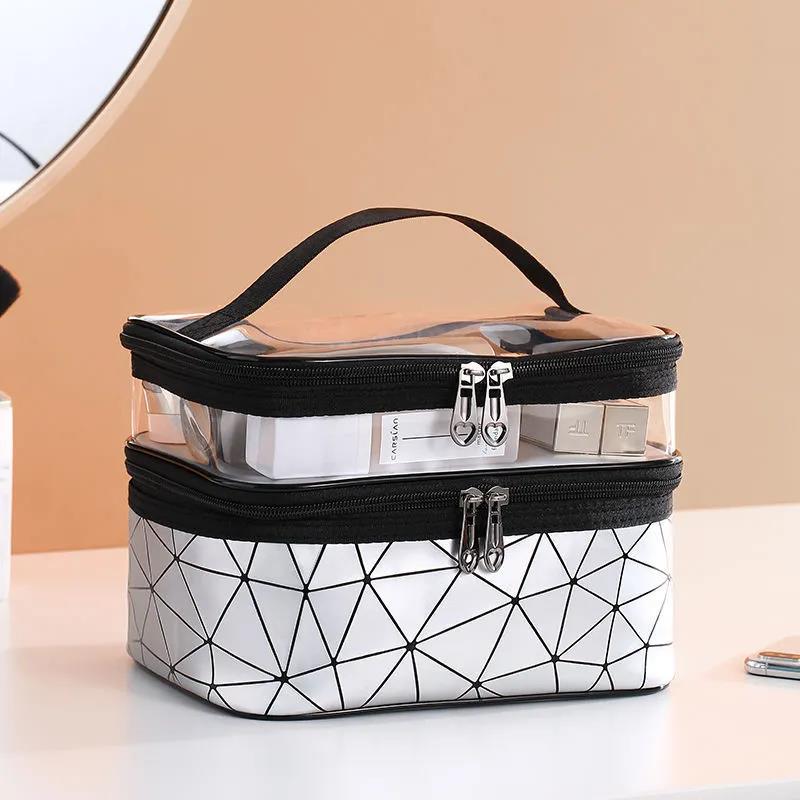 Cosmetic Bag Large-capacity Storage Bag Korean Student Advanced Portable Go Out and Carry-on Layered Cosmetic Case