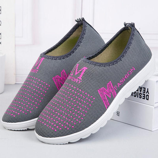 Spring and Autumn Cloth Shoes Women's Singles Soft-soled Non-slip Middle-aged Mother's Shoes with A Pedal