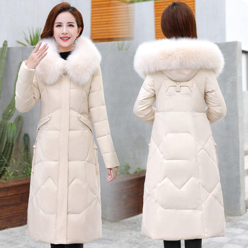 Women's Down Padded Jacket In Winter Long Over-the-knee Thick Korean Slim Fashion Slim Coat