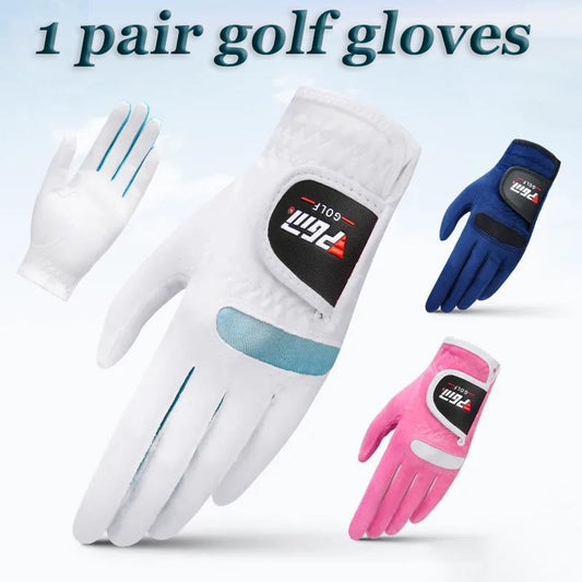 One Pair of Ladies Golf Gloves Microsoft Fiber Breathable Non-slip Left and Right Hand Sports Gloves Women