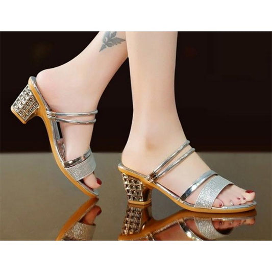 Summer Ladies Sandals and Slippers Thick Heel Mid-heel Fashion Sandals Open Toe Korean Sexy All-match Sandals Women