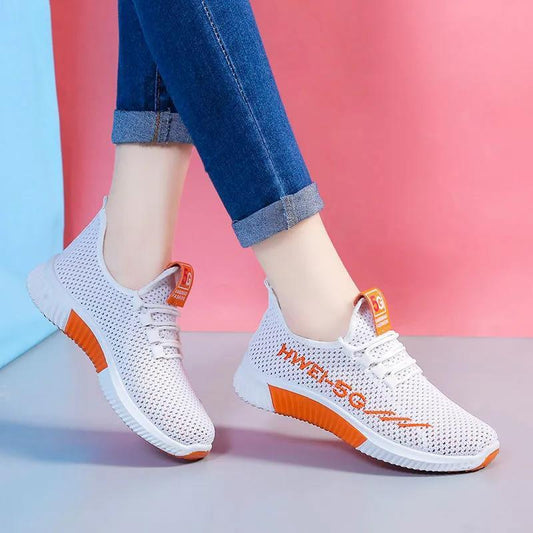 Lightweight Running Shoes Breathable Shoes Ladies Summer Cloth Shoes Mesh Sports Casual Shoes