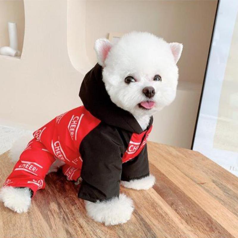 Spring Dog Hooded Coats Jackets Pets Dogs Clothing Cute Cheer Jumpsuit 4 Legs Long Sleeves Outerwear Casual Hoodies for Small Dogs Cats