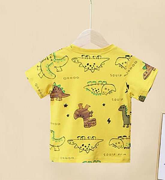 Little Boy Summer T-shirt Baby Short-sleeved Summer Children's Clothing Cotton Top Dinosaur Korean Tops