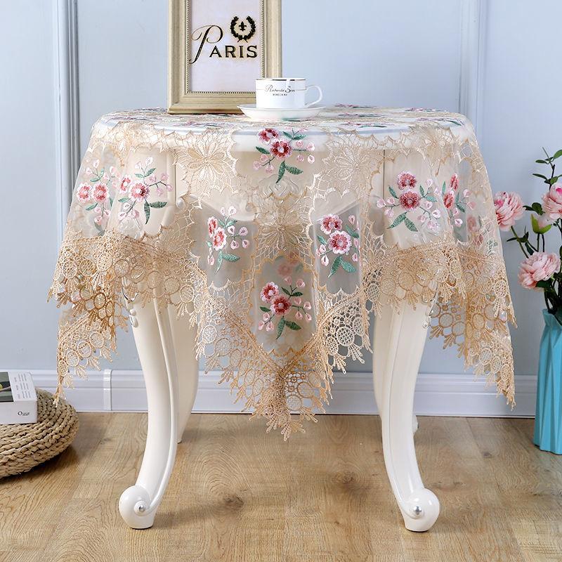 European Style Embroidered Tablecloth Embroidered Rectangular Cover Cloth Hollow Glass Yarn Lace Table Cloth Table Cloth Tea Table Cloth