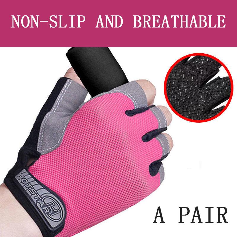 Fitness Sports Gloves Women's Spring and Summer Thin Riding Half-finger Gloves Men's Non-slip Equipment Fingerless Training Spinning Gloves