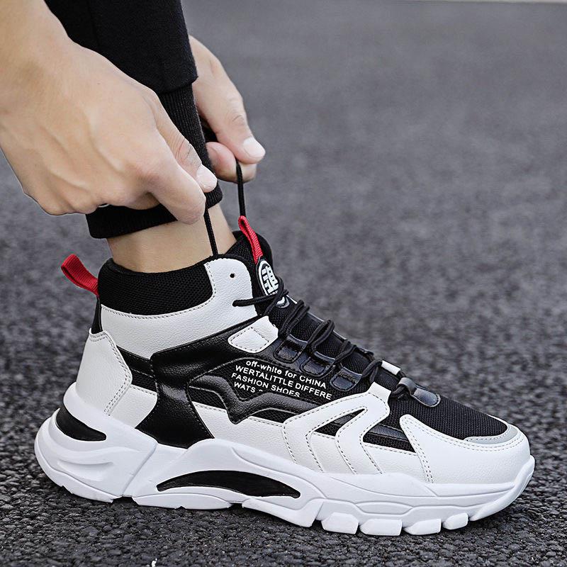 Plus Size 39-44 Summer Men High-top Mesh Sneakers Anti-Slippery Breathable Basketball Running Shoes Non-slip Comfortable Shoes