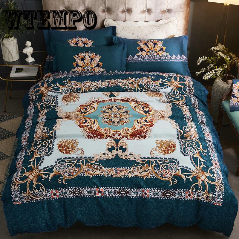 Luxury 3pcs Bedclothes Bedding Set Bedlinen Peony Print Bedding Sets Duvet/Quilt Cover Set