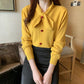 Women's Thick Slim Bottoming Shirt Autumn Winter Was Thin Knitted Bow Elegant Sweater