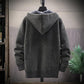 Plus Velvet Thick Sweater Jacket Men's Jacket Knit Cardigan Trend Handsome Autumn and Winter Hooded Warmth