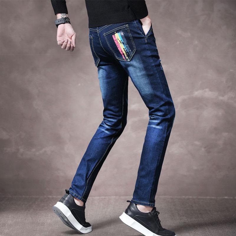 Summer Scratch Men's Jeans Casual Slim Fit Youth Distressed Black Jeans