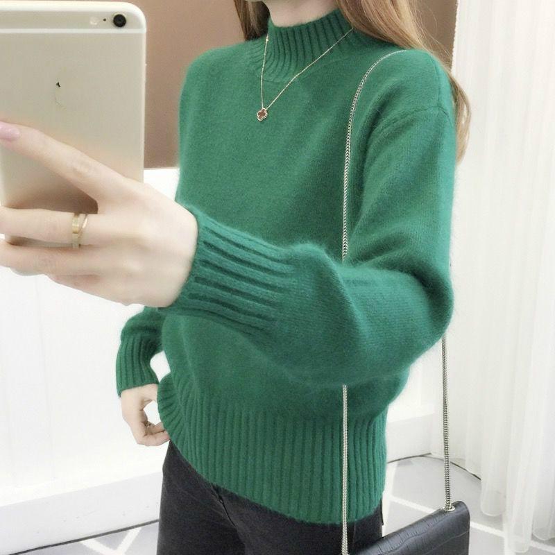 Women's Autumn and winter Bottoming shirt Warm Long sleeve high collar sweater Knitting Sweater