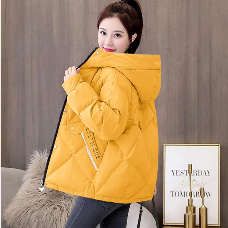 Women's Mid-length Down Jacket Winter Korean Loose Cotton Clothes Casual Hooded Padded Jacket