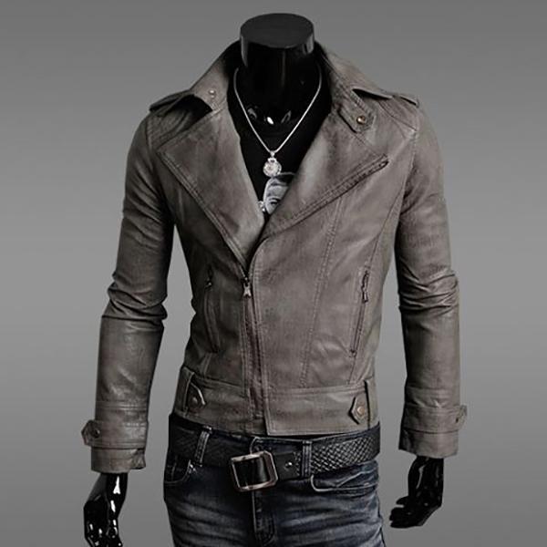 Spring and Autumn Leisure PU Men's Leather Slim Short Section Washed Motorcycle Leather Jacket Youth Thin Jacket