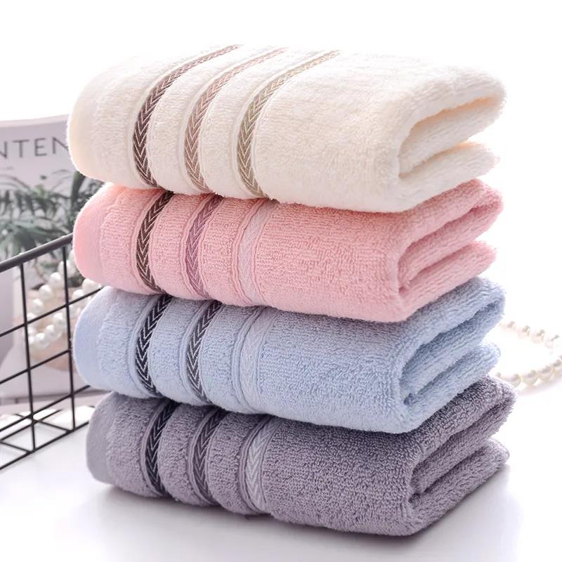 Bathroom Accessories Striped Pattern 2Pcs Towels Soft Cotton Towel for Face Washing Water Absorption Household Towels