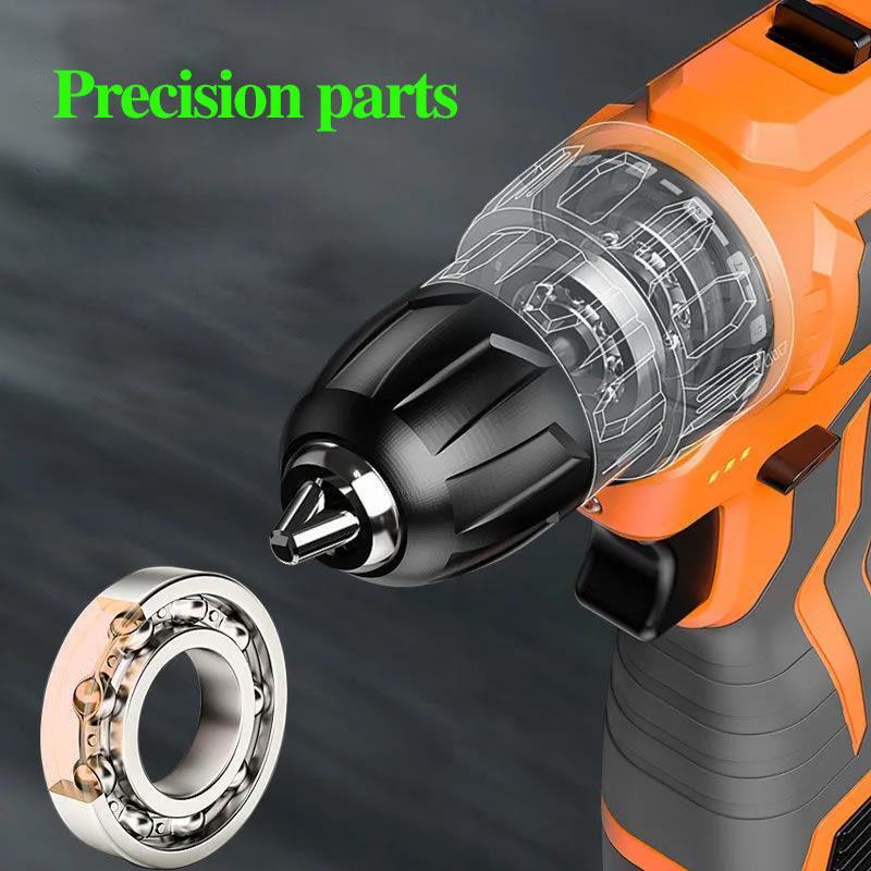 Household Luxury Cordless Drill Set Large Torque Electric Screwdriver with Two Batteries and Tool Box